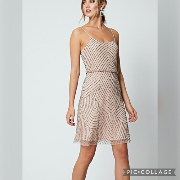 Adrianna Papell beaded sleeveless blouson dress ✨ - Picture 2 of 14